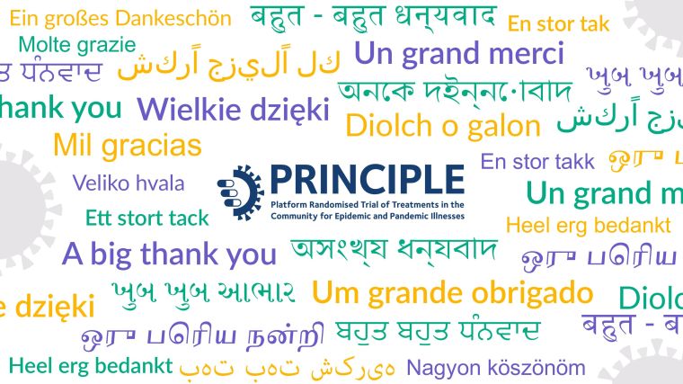 Thank you in different languages from the PRINCIPLE trial